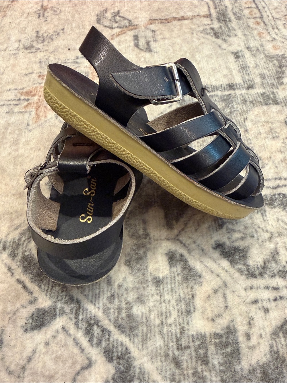 Salt Water Sandals by Hoy Kids Navy Black Fisherman Sandals - Picture 4 of 4